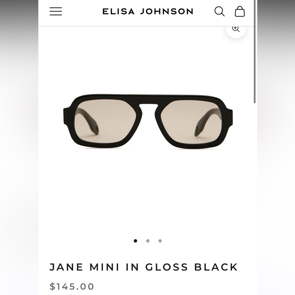 Elisa Johnson Jane Mini Sunglasses in Gloss Black